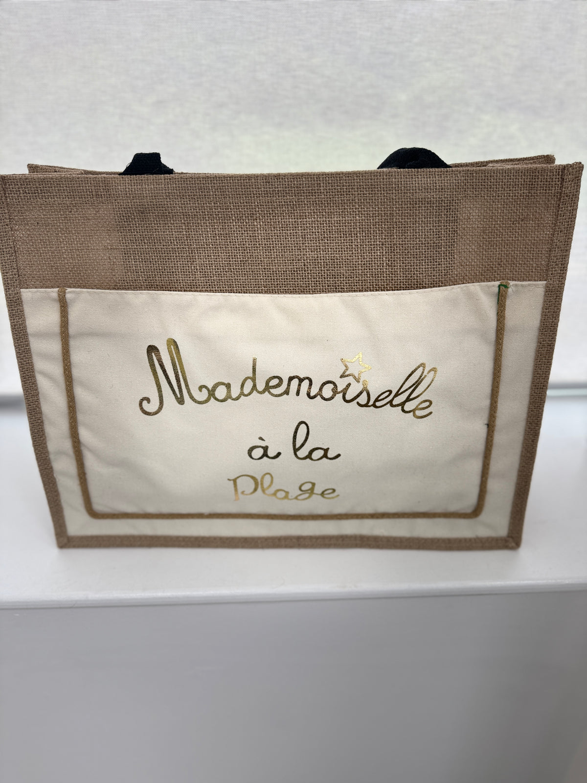 Mademoiselle a la plage beach bag