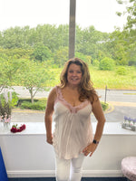 Lacey silky sleeveless top
