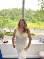 Lacey silky sleeveless top