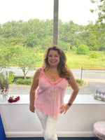 Lacey silky sleeveless top