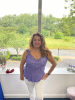 Lacey silky sleeveless top