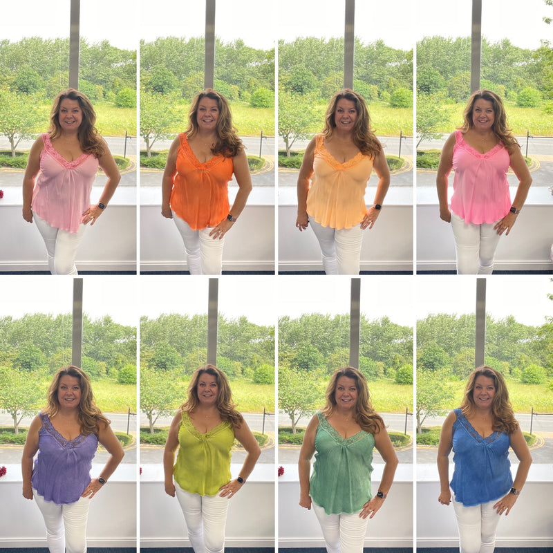 Lacey silky sleeveless top
