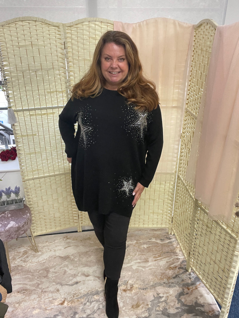 Tally oversized star embellished jumper