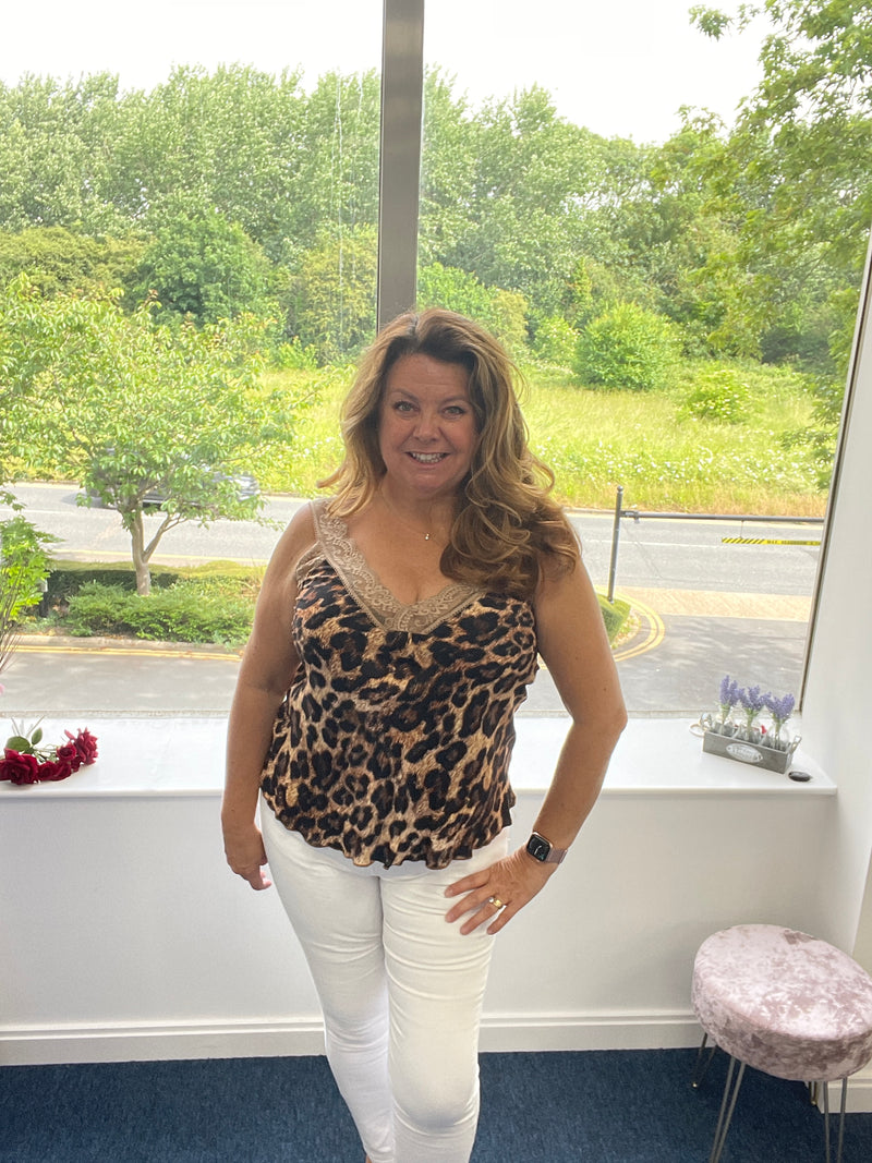 Lacey leopard print top